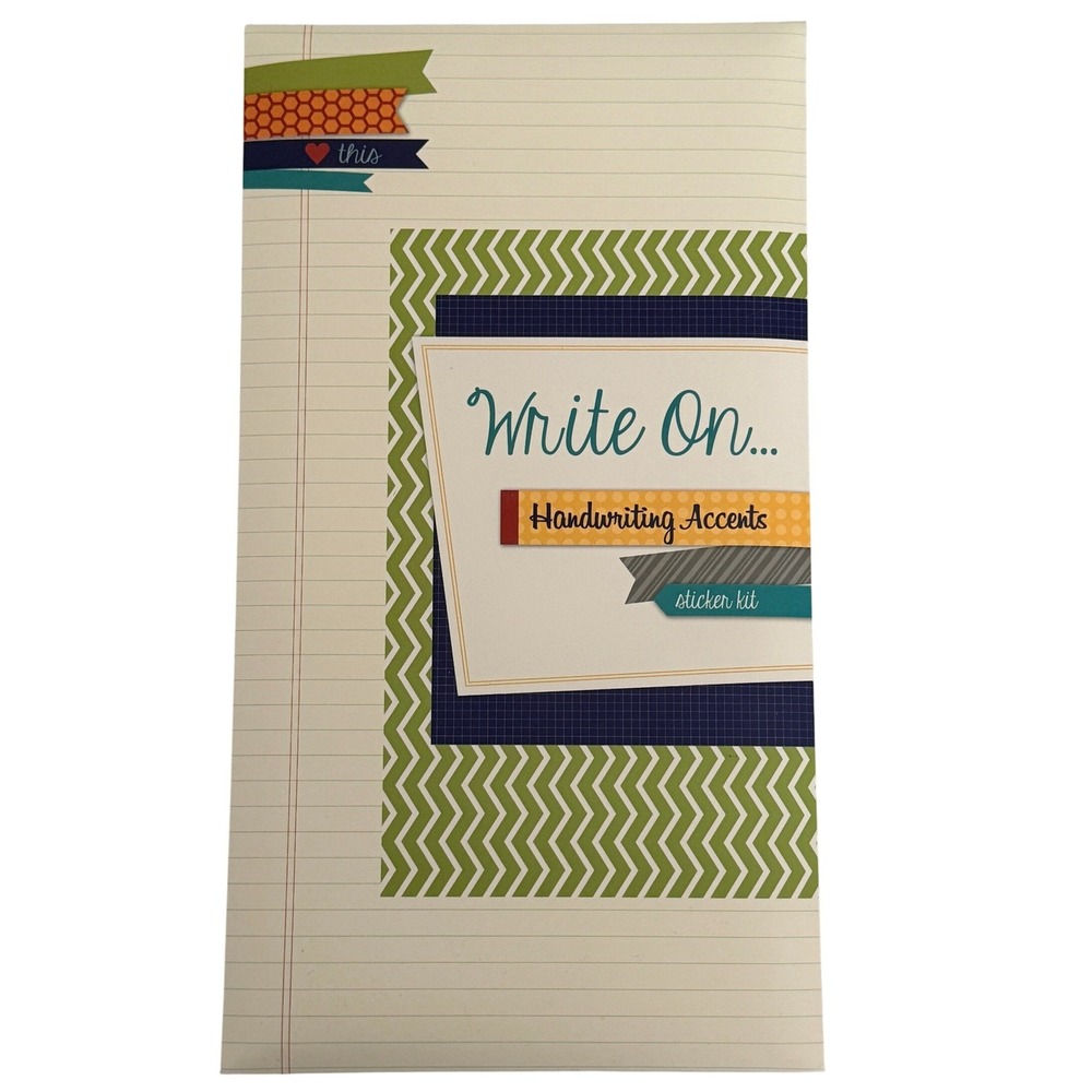 Write On Handwriting Accents Sticker Kit Scrapbooking Die Cuts Multicolor 2013 - Picture 2 of 3